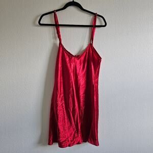 Morgan Taylor Red Satin Slip Dress M – Lingerie, Nightgown, Y2K, Romantic